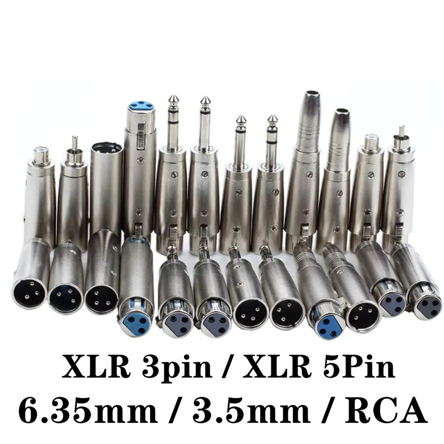 Liujyjc Audio Adapter XLR 3-Pin Buchse auf 6,35 mm Klinke und 3,5 mm Klinke, Farbe Silber - Bild 2