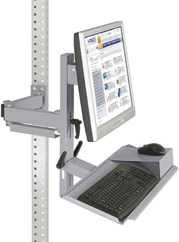 Manuflex Ergonomie Monitorträger ZB3627.9006 in Silber/Grau mit Tastatur- und Mausfläche sowie VESA-Adapter 75mm, B/T/H: 69,0 x 59,5 x 25,0 cm - Bild 1