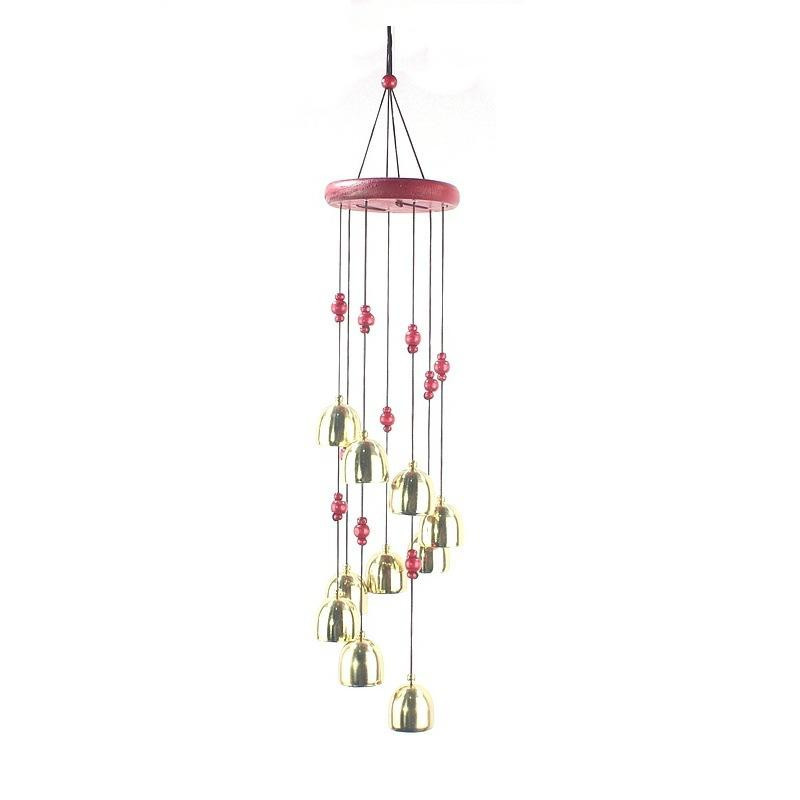 Yiran Furniture Retro Metall Windspiel Glocke als hängende Dekoration in Gold, B: 8,5 cm, H: 48 cm - Bild 2
