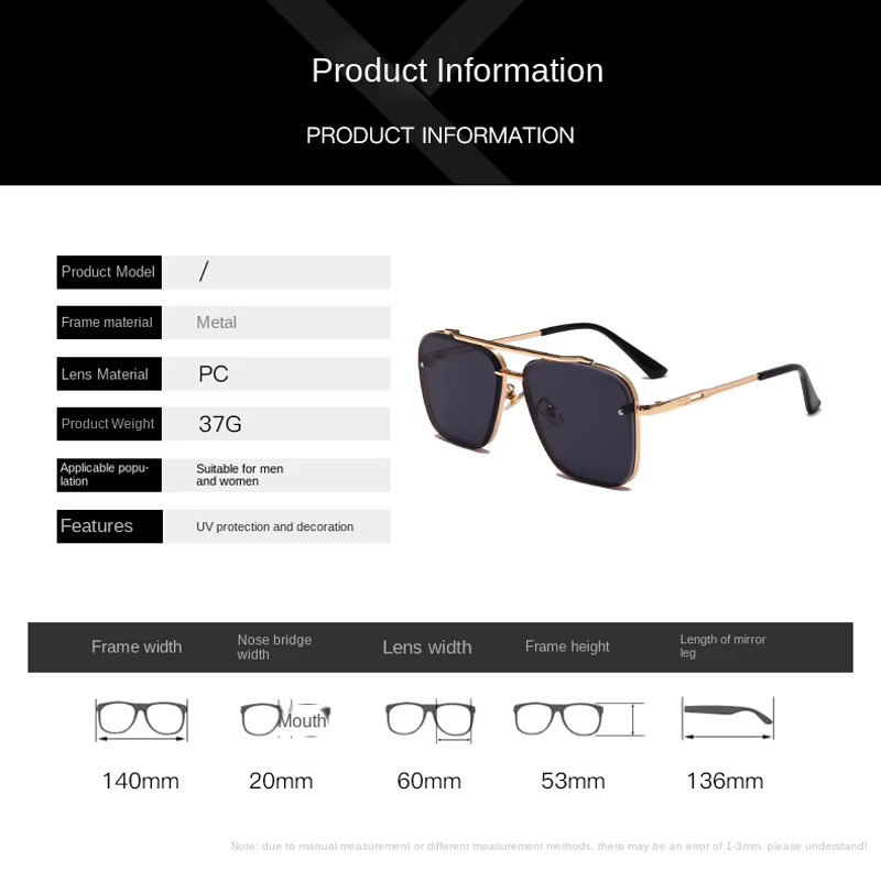 Rooftrellen Sonnenbrille Herren, Metall, Vollrand, Farbverlauf - Bild 5