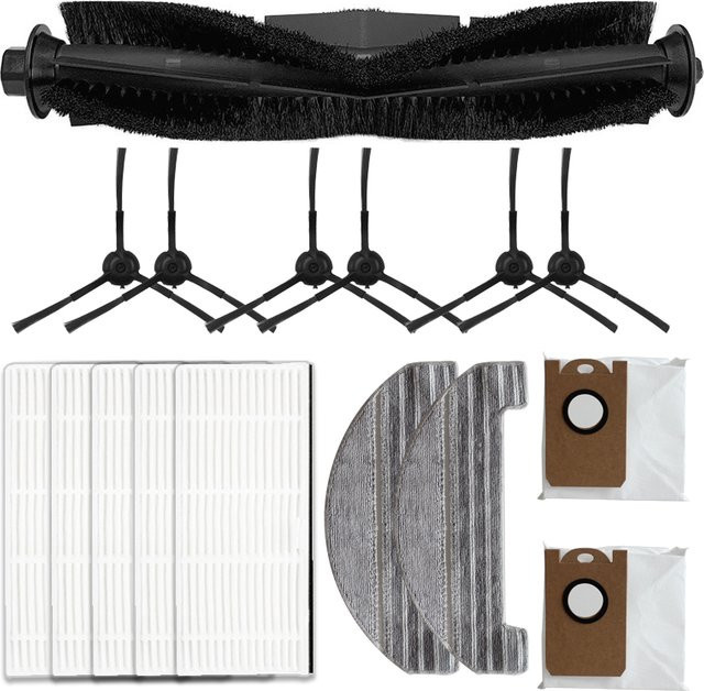 OSSIEAO Zubehör-Set für Proscenic M8 Pro Roboterstaubsauger mit Rollerbürste, Seitenbürste und HEPA-Mopps in Schwarz - Bild 1