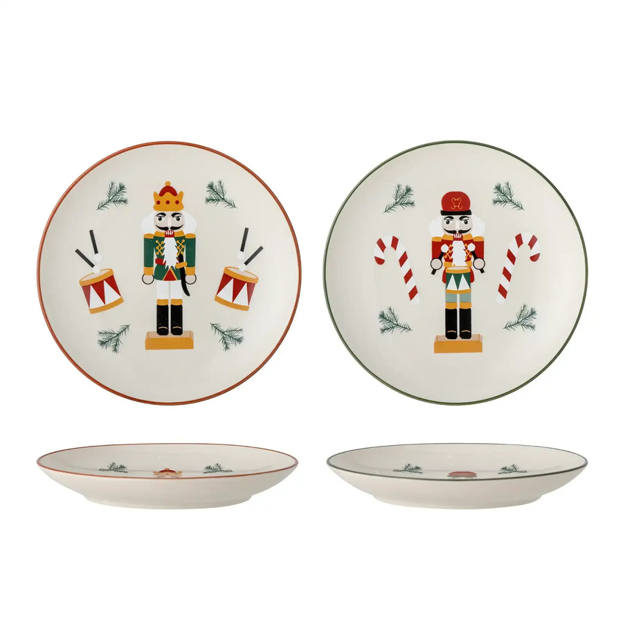 Bloomingville Steingutteller Set mit 2 Stück, Farbe: Multicolour, Durchmesser: 16 cm - Bild 1