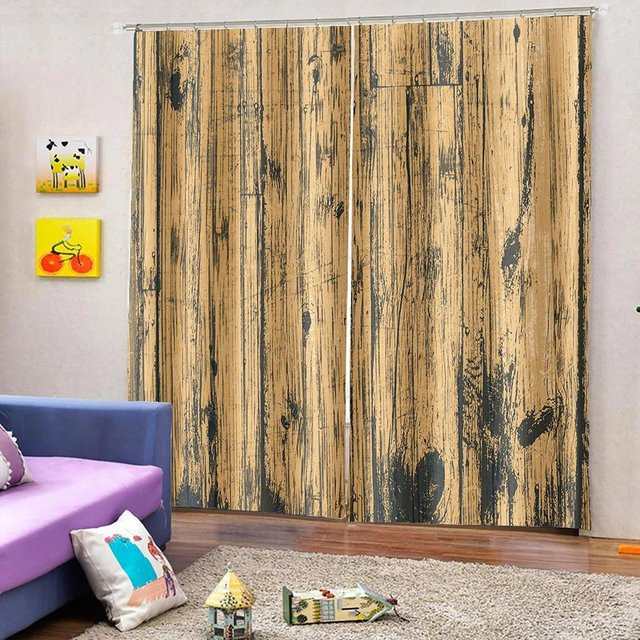 Verdunkelungsvorhang im Bauernhaus-Stil von Yiran Furniture, braun, B: 55 cm, H: 120 cm - Bild 1