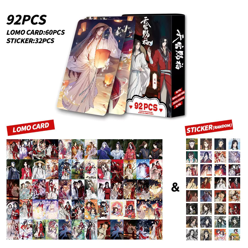 nbyinto Heaven Official's Blessing Laser Lomo Card Set Tian Guan Ci Fu mit Xie Lian und Hua Cheng, 92 Stück Mini Postkarten und Fotokarten, Multicolor - Bild 3