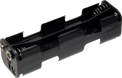 TRU COMPONENTS BH-382B Batteriehalter für 8x Mignon AA Batterien mit Druckknopfanschluss in Schwarz - Bild 1