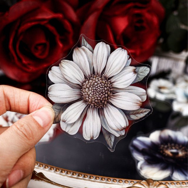 20 Stück Retro Blumen Aufkleber im Vintage Stil mit Rosen für Scrapbooking und DIY Projekte - Bild 1