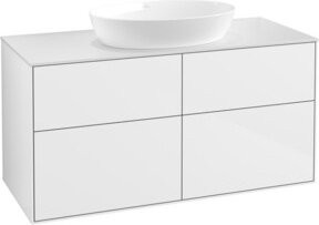 V&B Waschtischunterschrank Finion mit Wandbeleuchtung in Weiß lackiert, Breite: 120 cm, Tiefe: 50,1 cm - Bild 1