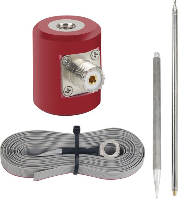 HAMGEEK PAC-12 QRP Kurzwellenantenne 14–30 MHz HF-Antenne aus Edelstahl in Rot, 5 m Länge - Bild 1