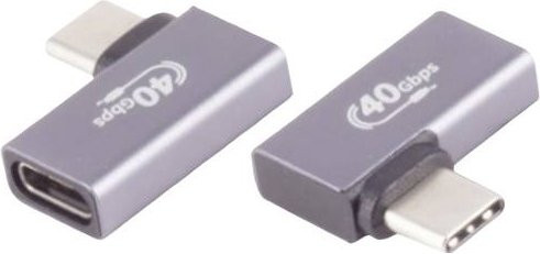 BKL Electronic USB-C Adapter Pro mit 90 Grad Winkel links oder rechts in Grau - Bild 1
