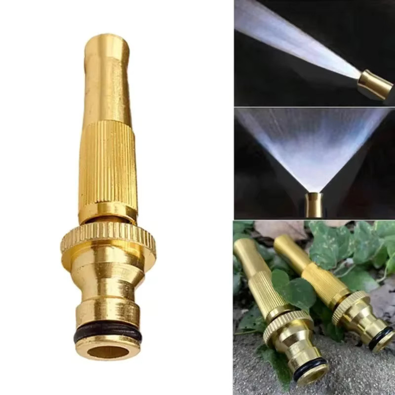 Einstellbare Hochdruck Wasserpistole aus Messing in Gold für den Gartenschlauch - Bild 3