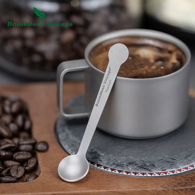 Boundless Voyage Titan-Espressolöffel Set aus Metall in Silber, 5 Stück für Dessert, Tee, Zucker und Marmelade, Ti1040T - Bild 4