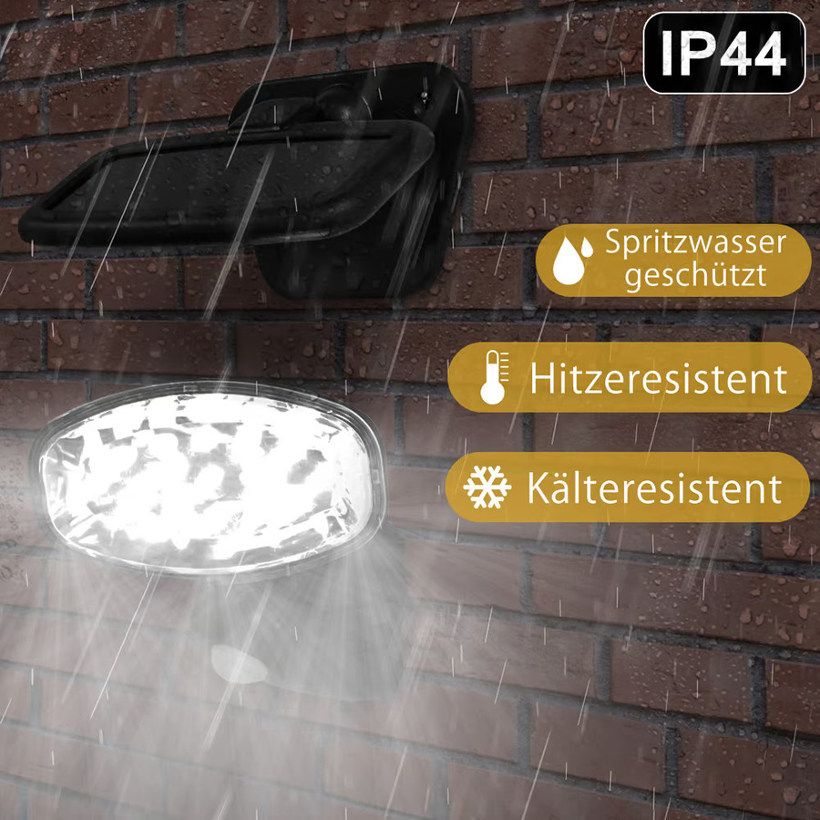 monzana® LED Solar-Wandlampe 2er-Set mit Bewegungsmelder in Schwarz für Garten, Balkon und Terrasse - Bild 2