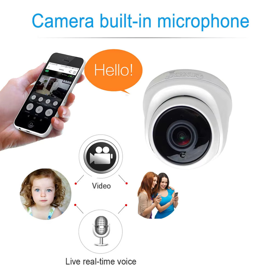 Xmeye 1080P POE IP-Kamera mit 1,7mm Panorama-Fischaugenobjektiv, CCTV Sicherheitsüberwachung, eingebautes Mikrofon, LED Infrarot und Icsee Unterstützung in Weiß - Bild 3