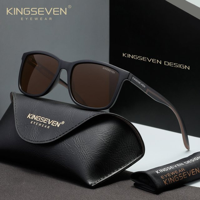 KINGSEVEN Sonnenbrille, Rechteckig, Vollrand, TR90, Polarisiert, Unisex - Bild 1