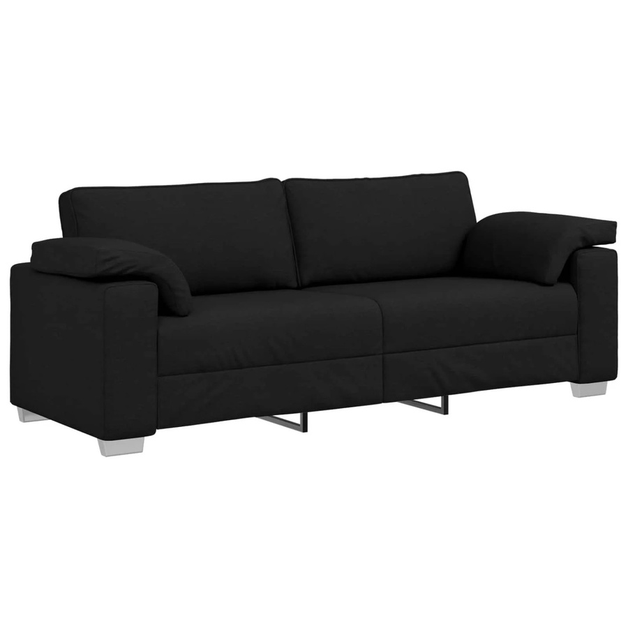 vidaXL Sofa Schwarz mit Stoffbezug und Armlehnen B/T/H: 219 x 80 x 82 cm - Bild 2