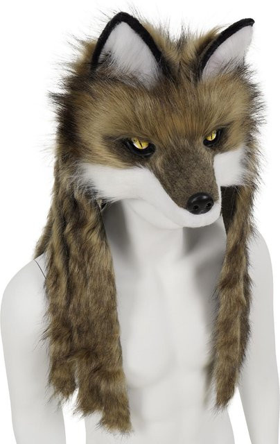 YIRAN Wolf Fuchs Kopfmaske, Plüsch, Braun, Zubehör - Bild 1