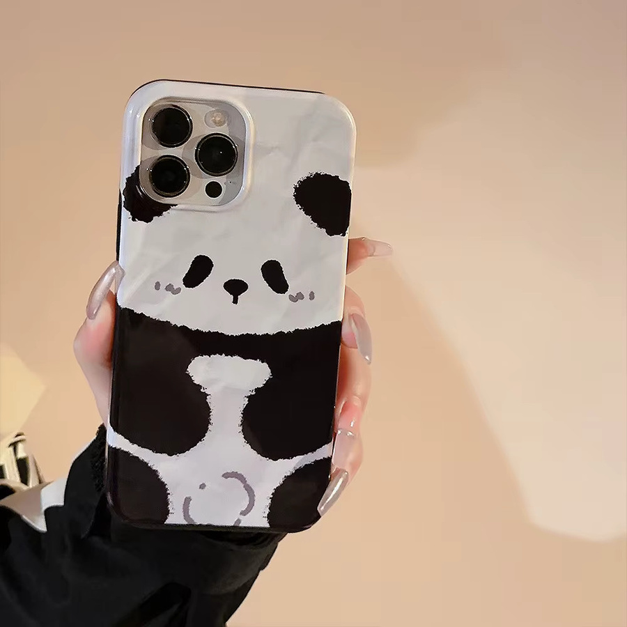 Stoßfeste iPhone Handyhülle mit süßem Koreanischem Cartoon-Panda-Design von MUQGEW in Multicolour - Bild 5