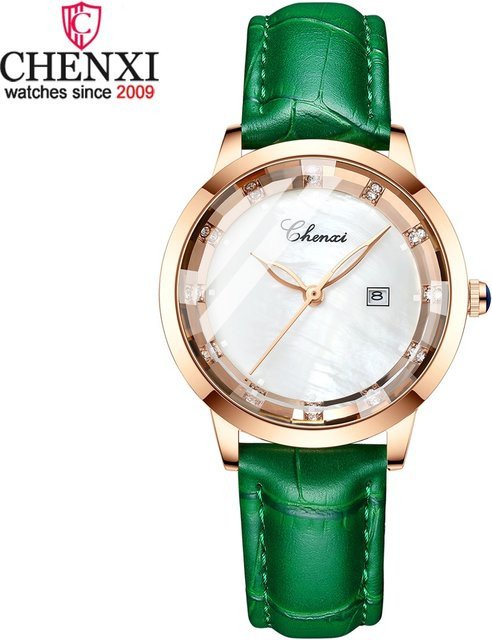 CHENXI Armbanduhr, Analoguhr, Quarz, Leder, Rund, Damen - Bild 1