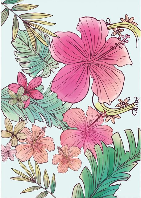 Komar Wandbild Ariel Flowers bunt B/H: 30 x 40 cm - Bild 1