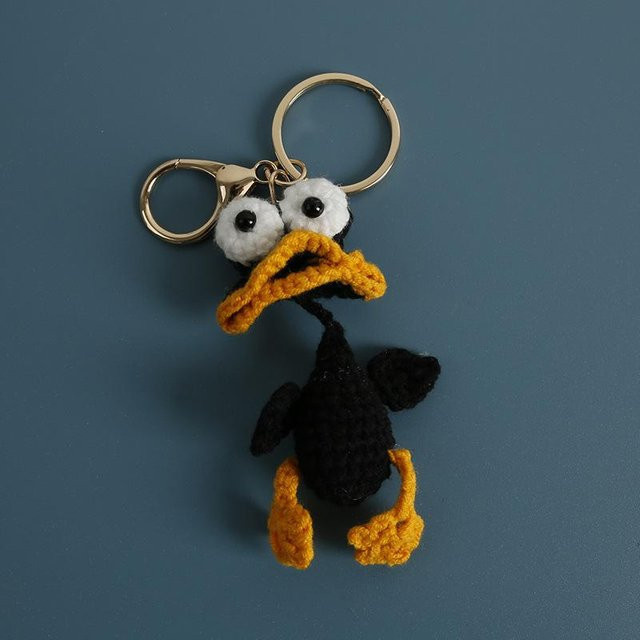 Schlüsselanhänger Ente, Häkeln, Schwarz, Unisex - Bild 1