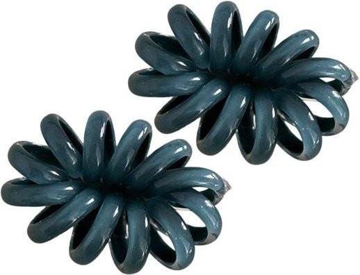 Spiral-Haargummis mit Kugelkopf, dunkelblau, 2 Stück, Unisex - Bild 1