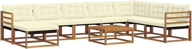 vidaXL Outdoor-Sofagarnitur 25-teilig aus Akazie Massivholz in Natur und Creme mit Textilene-Bezug und wetterfesten Kissen in U-Form - Bild 1