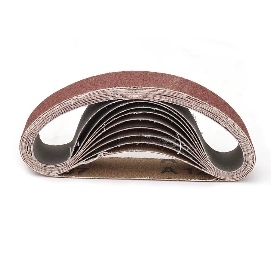 10 Stück NuoDunco Schleifbänder für Bandschleifmaschinen und Poliermaschinen zur Metall- und Holzbearbeitung, Farbe: Rot/Braun, Breite: 30 mm, Länge: 330 mm - Bild 4