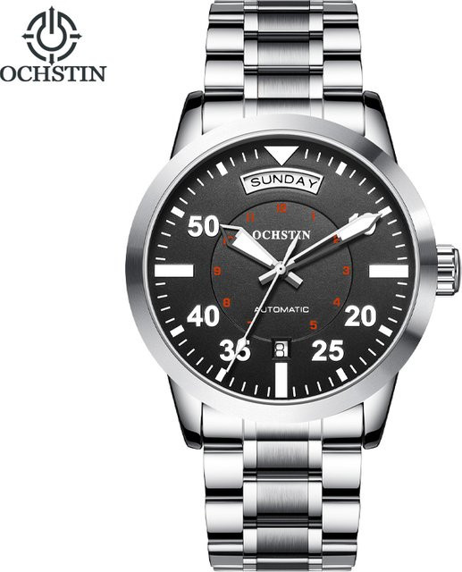 OCHSTIN Armbanduhr, Automatik, Edelstahl, Herren, Schwarz, Silber - Bild 1