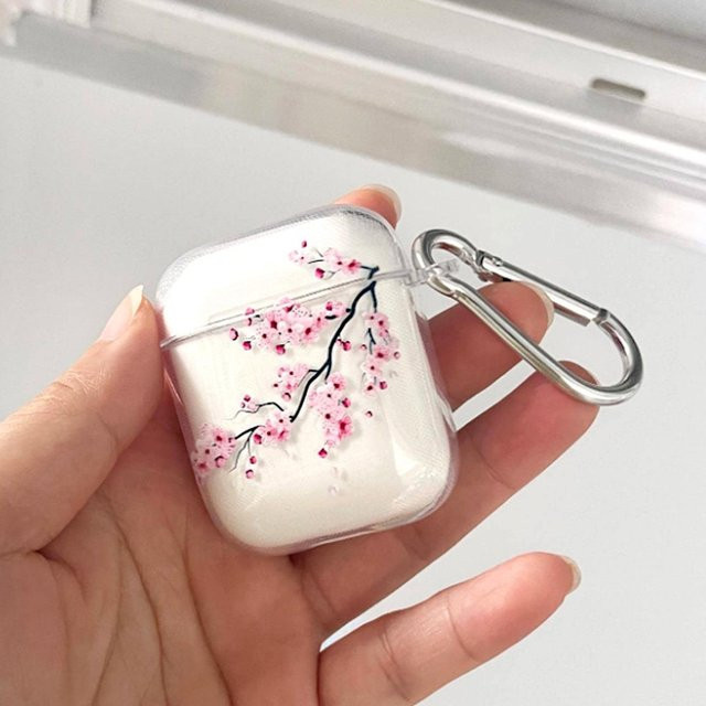 Transparente Sakura TPU Schutzhülle für Apple AirPods Pro 2, AirPods 1, 2, 3 und AirPods 4 - Bild 1
