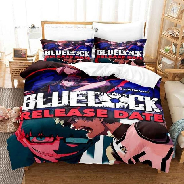 Bluelock Anime Bettwäscheset mit 3D-Druck, Bettbezug und Kissenbezug, Mehrfarbig, B/H: 135 x 200 cm - Bild 1