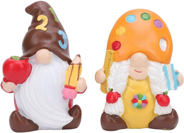 2er-Set Gesichtslose Puppenfiguren von OutsideWorld als niedliche Tischdekoration in Beige und Multicolour - Bild 1