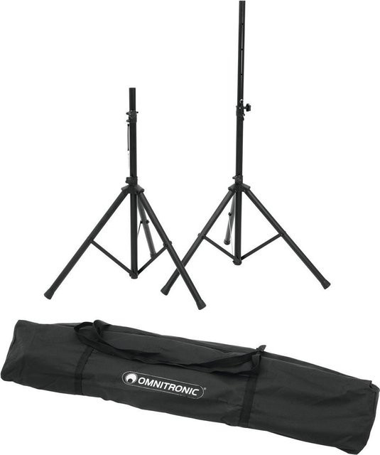 Omnitronic MOVE MK2 PA-Lautsprecher Stativ Set in Schwarz, höhenverstellbar und ausziehbar, 2er Set - Bild 1