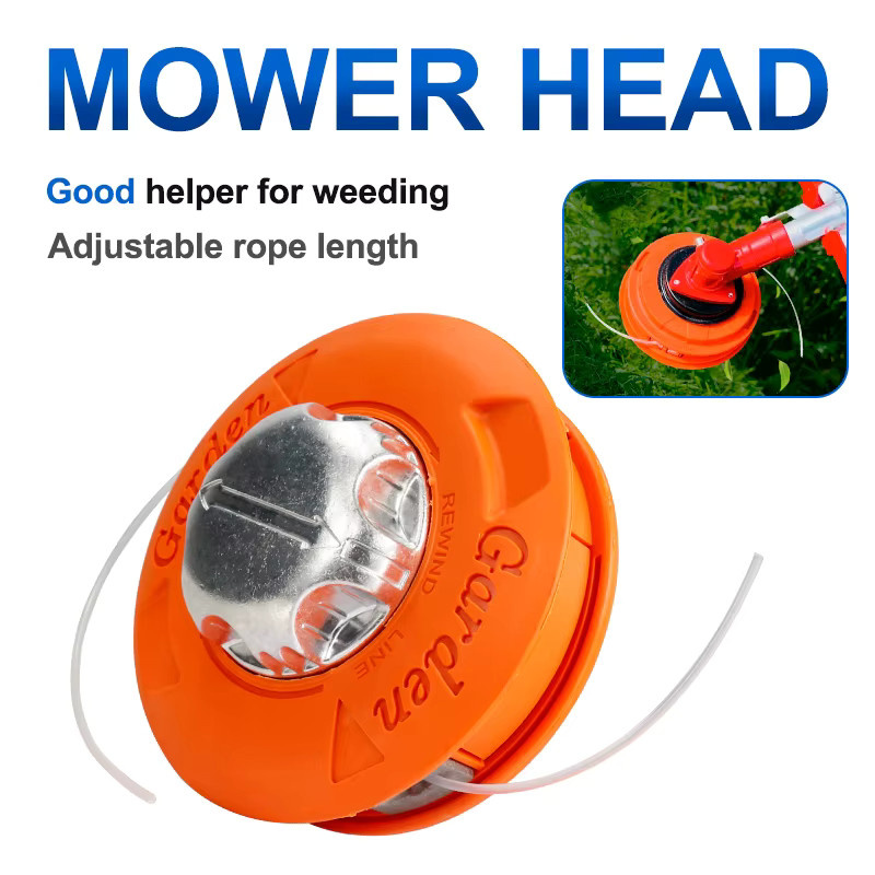 XCAN M10 Rasentrimmer Schneidkopf aus Aluminium und Nylon in Orange mit 2-Linien Bump Spool für Bürstenmäher und Fadensägen - Bild 2