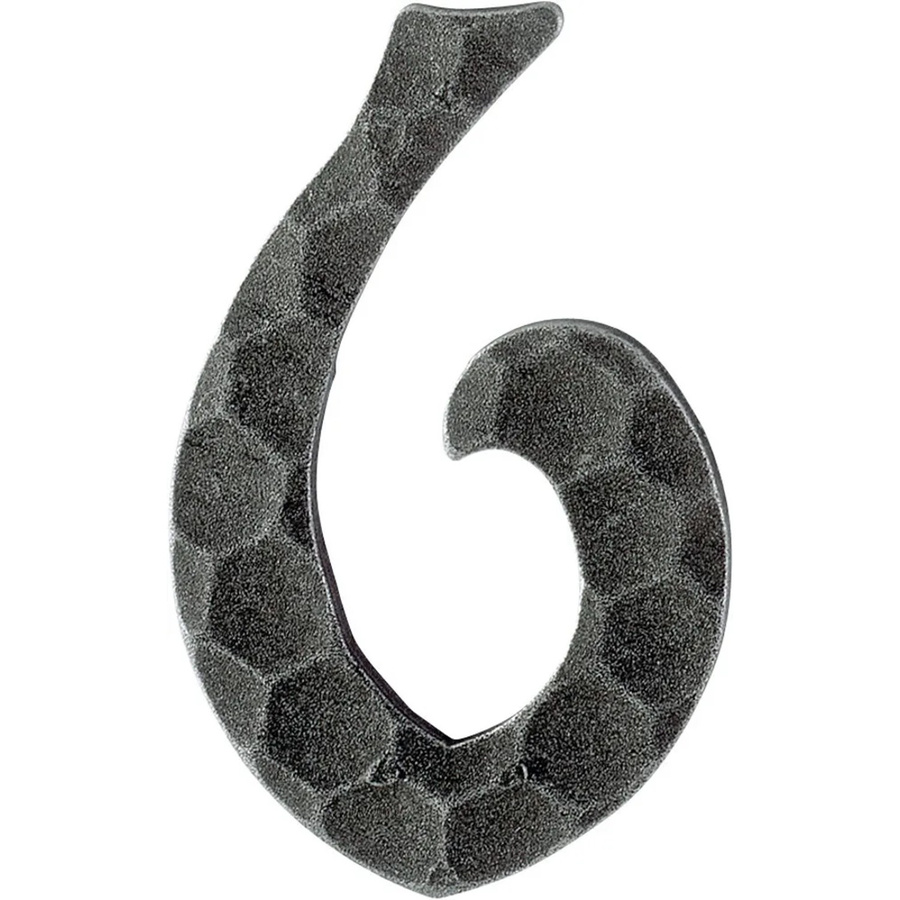 AnsaPro Hausnummer 6 aus schwarzem Schmiedeeisen, verzinkter Stahl, B/H/T: 125,0 x 175,0 x 20,0 cm - Bild 2