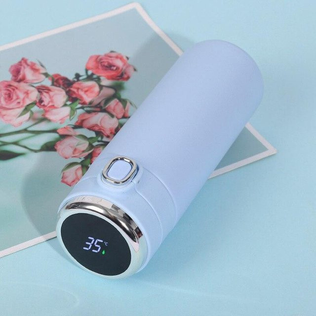 Smarte Thermoskanne aus Edelstahl mit LED digitaler Temperaturanzeige von xianyi01, Weiß, 420 ml - Bild 1