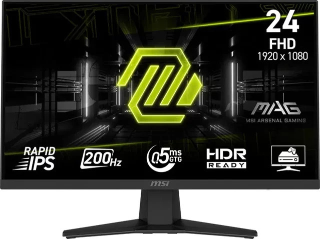 MSI MAG 244F Gaming LED-Monitor in Schwarz mit 23,8 Zoll Full HD, Fast IPS-Panel und 200 Hz - Bild 1