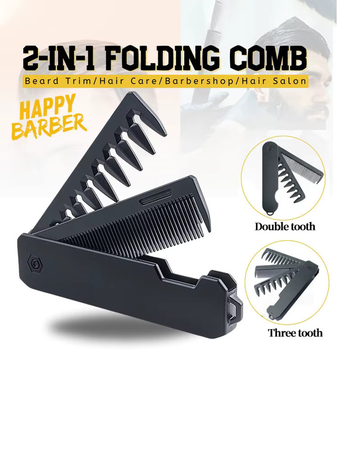 Happy Barber Multifunktionaler faltbarer Haarkamm, Unisex - Bild 7