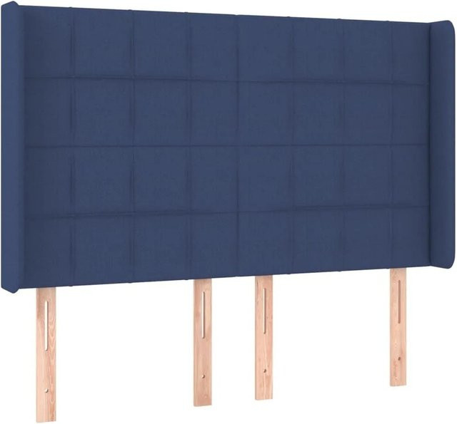 vidaXL Kopfteil mit Ohren in Blau aus Stoff, B/H/T: 147 x 118 x 16 cm - Bild 1