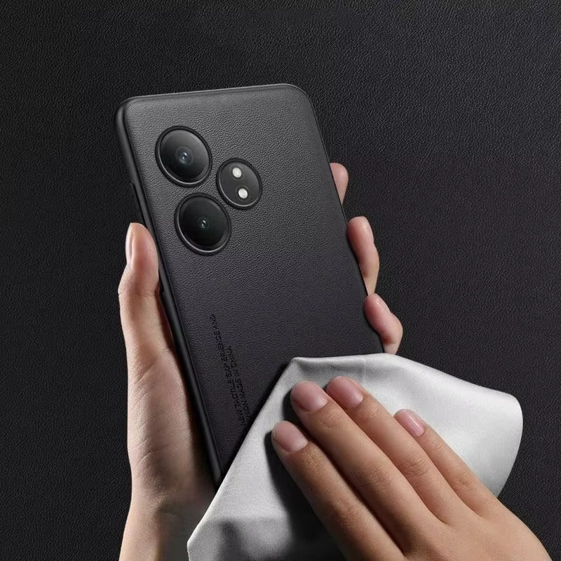 Robuste Ledertasche für Realme GT 6T 5G, GT6, 6T Neo, 6 SE und NEO6 in Gelb mit mattierter Silikon-Rückseite und Kameraschutz - Bild 2
