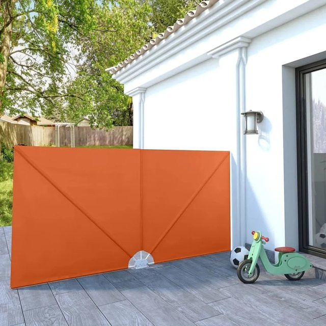 Furnicato Faltbarer Terrassen-Seitenfächer in Terracotta-Rot aus Polyester und Stahl, Breite: 300 cm, Höhe: 150 cm - Bild 1