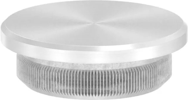 FeNau Einsteckkappe aus V2A Edelstahl in Silber für Rohr Ø 21,3 mm mit 2,0 mm Wandstärke, flach und massiv zum Einschlagen - Bild 1
