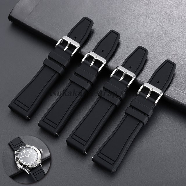 Uhrenarmband Silikon, Schwarz, 20mm, 22mm, Herren, Damen - Bild 1
