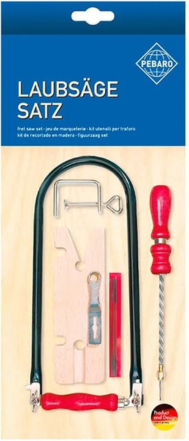 Pebaro Laubsäge-Set 12-teilig mit Drillbohrer in Rot und Schwarz, Länge: 39,5 cm - Bild 3