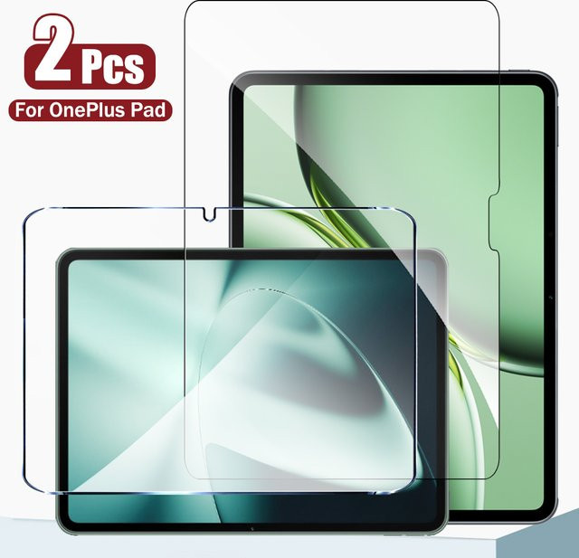 2er-Pack OnePlus Pad 2 Displayschutzfolie aus gehärtetem Glas, transparent - Bild 1