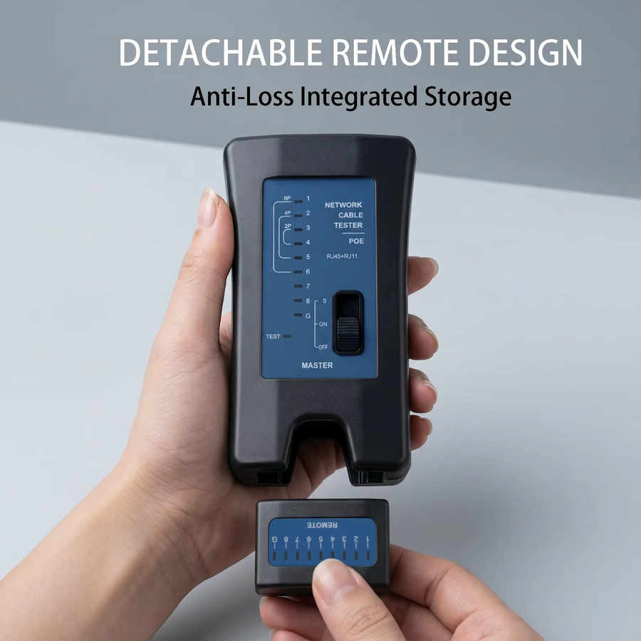 Nengshihengli Netzwerkkabel-Tester für RJ45 und RJ11 mit PoE Live-Switch-Testfunktion und Ethernet LAN Kabelverfolgungsgerät in Schwarz - Bild 4