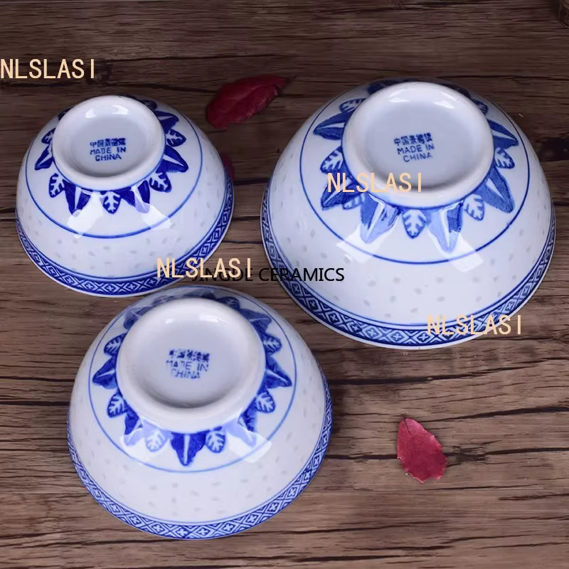 JINGDE CERAMICS Porzellan Suppenschüssel mit Drachenmuster in Blau und Weiß - Bild 5