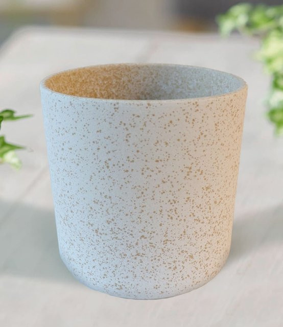 Keramik-Übertopf in Weiß im klassischen modernen Design mit Durchmesser: 13 cm - Bild 1