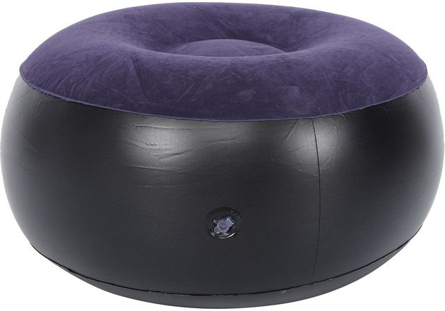 Tragbarer Outdoor-Campingstuhl mfySpace aufblasbarer Beflockungshocker mit Fußstütze in Grau und Lila aus PVC - Bild 1