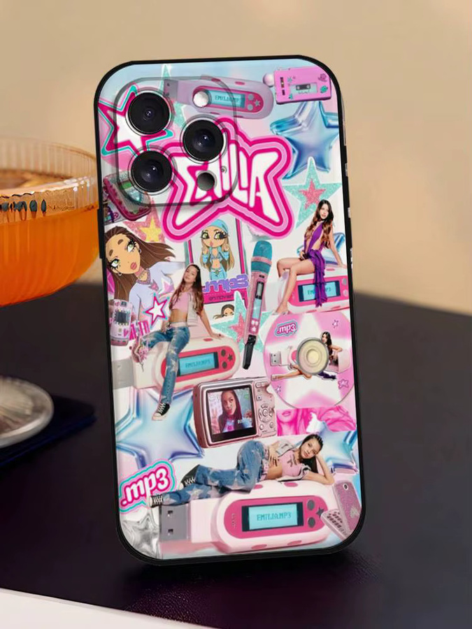 Emilia Mernes MP3 Handyhülle für Apple iPhone 11 bis 17 Pro Max, Weiche Schutzhülle, Schwarz/Multicolor - Bild 7