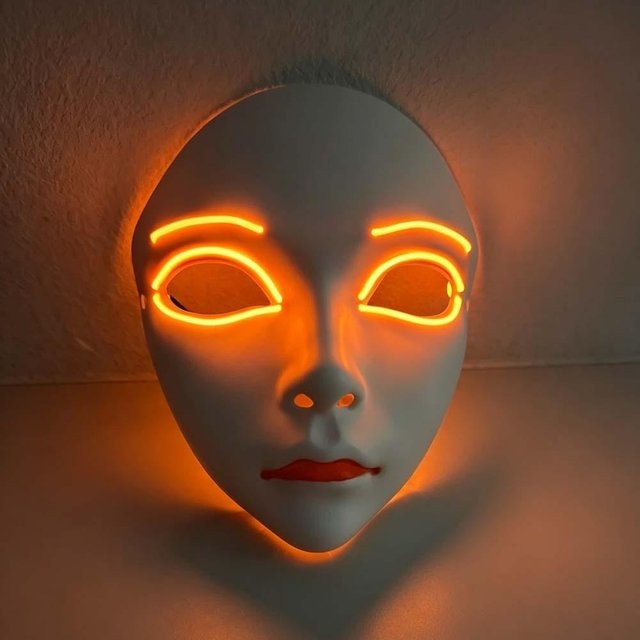 Leuchtende Maske, weiße Terrormaske, weiß - Bild 1